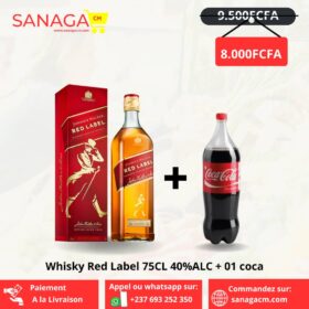 Whisky Red Label 75cl 40%ALC a savourer + 01 coca cola offert 